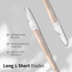 Face Razors for Women, Dermaplane Razor for Women Face, Eyebrow Razor, Facial Razors, Dermaplaning Tool, Reusable Metal Handle with 8 Microblades for Sensitive Skin, Peach Fuzz Remover, Beige