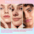 Double Colors Lip Glow Oil, Clear to Orange Glow