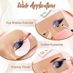 Makeup Practice Face, The Perfect Aid to Practicing Makeup, Silicone Makeup Face Practice Board, Eye Makeup Practice Face, Bionic Skin Makeup Practice, for Professional Enthusiasts-A