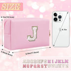 Initial letter patch makeup bag,