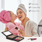 All in One Makeup Kit,Makeup Palette Includes 30 Color Eyeshadow, 2 Color Highlighter，2 Color Pressed Powder，2 Color Blusher，2 Pcs lip gloss，1 Pcs Eyepencil, Mirror,Makeup Gift Set for Women (017N)