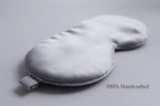Premium Handcrafted 25 Momme Mulberry Silk Eye Mask for Sleeping (Silver Lining)