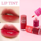 Lip Tint Stain Set, Korean Lip Tint Glossy Lip Stain Plumping Mini Liquid Lipstick, Multi-use Lip and Cheek Tint, Long-Wear Lip Stain Non-Stick Cup Lip Tint (Strawberry + Cherry)