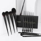 Docolor Makeup Brushes 15Pcs Obsidian Makeup Brush Set Premium Synthetic Powder Kabuki Foundation Contour Blush Concealer Eye Shadow Blending Eyeliner Crease Eyebrow Make Up Brush Kit