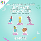 Caboodles Pretty in Petite Makeup Box, Hard Plastic Organizer Box, 2 Swivel Trays, Fashion Mirror, Secure Latch for Safe Travel