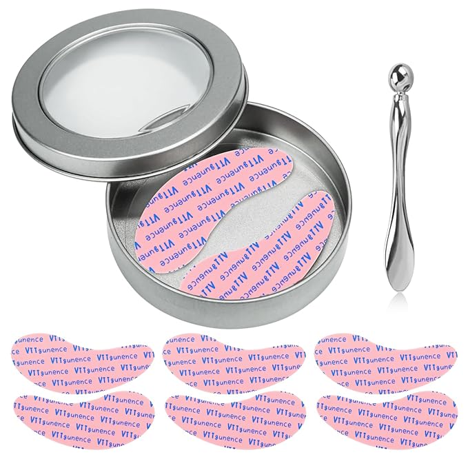 Under Eye Patches Silicone, 3 Pairs Reusable Under Eye Patches With Metal Eye Cream Applicator, Reusable Under Eye Mask Eye Pad For Minimize Fine Lines Wrinkles, Visible Metal Case