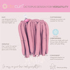 Octocurl Heatless Hair Curler - No Headband Octopus Curler - Overnight Curls for Medium Length Hair (QMax - Mauve)