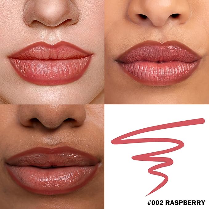 Peel Off Lip Liner Stain, Infused with Nourishing Ingredients & Vitamin E, Quick Set Lip Stain Peel Off Long Lasting For All Skin Types, #002 Raspberry