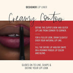 Runway Rogue Designer Liner Lip Pencil, Matte Rich Burgundy-Blackberry Lip Liner Pencil and Lip Liner Sharpener, ‘Throwback’