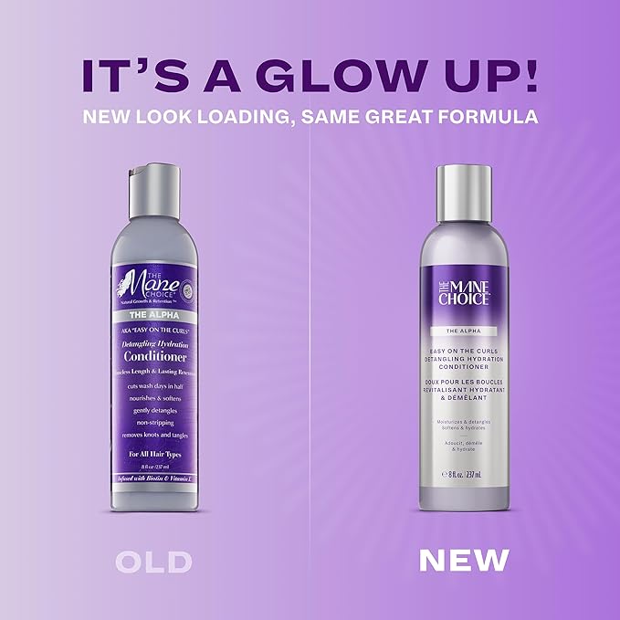 The Mane Choice The Alpha Easy On The Curls Hydration Curly Hair Conditioner, Nourishing Detangling Conditioner Enriched with Biotin & Vitamin E, Sulfate & Paraben-Free, 8 oz