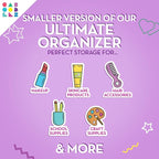 Caboodles Pretty in Petite Makeup Box, Hard Plastic Organizer Box, 2 Swivel Trays, Fashion Mirror, Secure Latch for Safe Travel