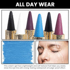 Kaely 4Pcs Light Blue Green Purple Red Gel Eyeliner Pencil,Cream Waterproof Smudge Proof Eye Liner,Halloween Makeup,Eye Black Face Paint Lipstick Crayon,Color Colorful Eyeliner Eyeshadow Stick