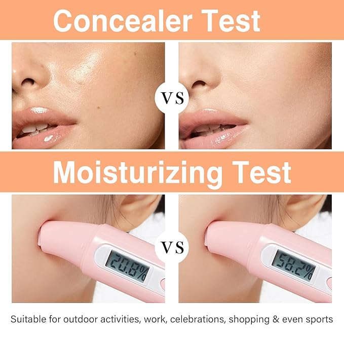 2Pcs Mushroom Head Air Cushion CC Cream, Long Lasting Oil Control BB Cream for All Skin Types, Moisturizing Foundation Face Makeup Set with Foundation Brush (#Natural)