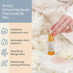 Renew Vegan Under Eye Serum for Dark Circles and Puffiness - Aging Skin Serum for Eye Bags, Fine Lines, Wrinkles, Crows Feet with Borage and Primrose - 0.5 Ounces