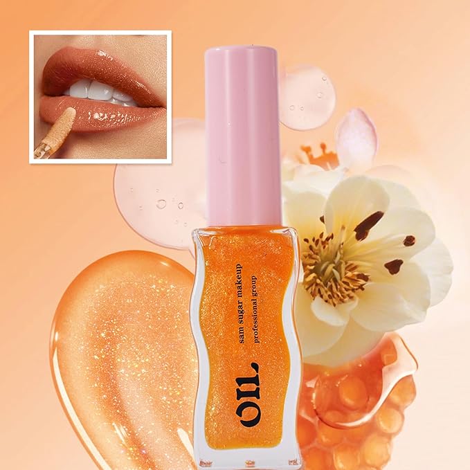 Lip Oil, Moisturizing Lip Glow Oil, Transparent Tinted Moisturizing