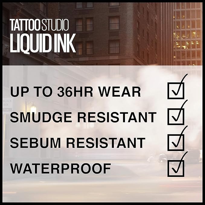 Maybelline TattooStudio Liquid Ink Longwear Liquid Eyeliner Makeup, Dark Henna Brown, 1 Count