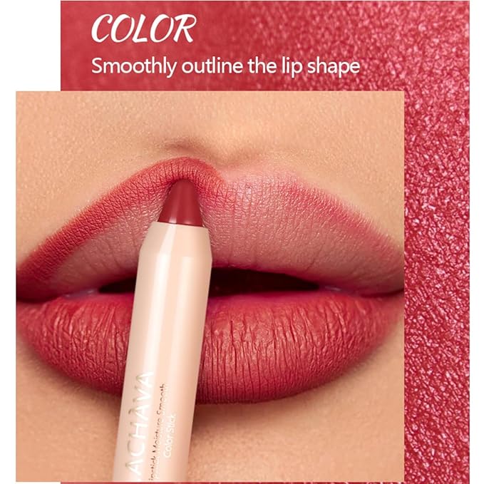 8 Colors High Pigmented Smooth Matte Lip Liner Pencil, Waterproof Velvet Lipstick Pen, Professional Lip Liner for Girls and Women (01)