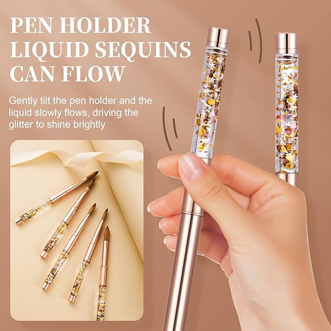 Acrylic Nail Brush Size 10,KEMEISI 100% Pure Kolinsky Nail Art Brushes Sturdy Handle Oval Shaped Acrylic Powder Nail Design Tools for Professional Manicure DIY Home Salon (Gold)