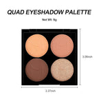 Erinde Quads Matte Eye Shadow Powder Makeup Palette, Nude Neutral Brown & Champagne Pink Shimmer Eyeshadow, Long Wearing Waterproof Everyday Eye Makeup, sombras de ojos, with Built-In Mirror, 02