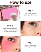 Powder Blush Palette, Matte Powder Makeup Blush for Cheeks, Natural Glow Face Blush Contour Palette, Lightweight, Smooth, Highly Pigmented Buildable Color, Long-lasting All-Day Face Enhancing-Mahogany