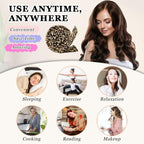 No Heat Overnight Curl Headband - 70" Soft Ribbon Wrap for Long Hair, 9 PCS Curling Rods Set - Leopard Print Curls Headband