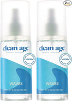 Aluminum Free Deodorant & Body Spray for Whole Body - Waves 4oz (2 Pack) Clean Deodorant and Body Spray for Teen Boys and Girls - With AHA For Body Acne - Body Spray for Teens Formula