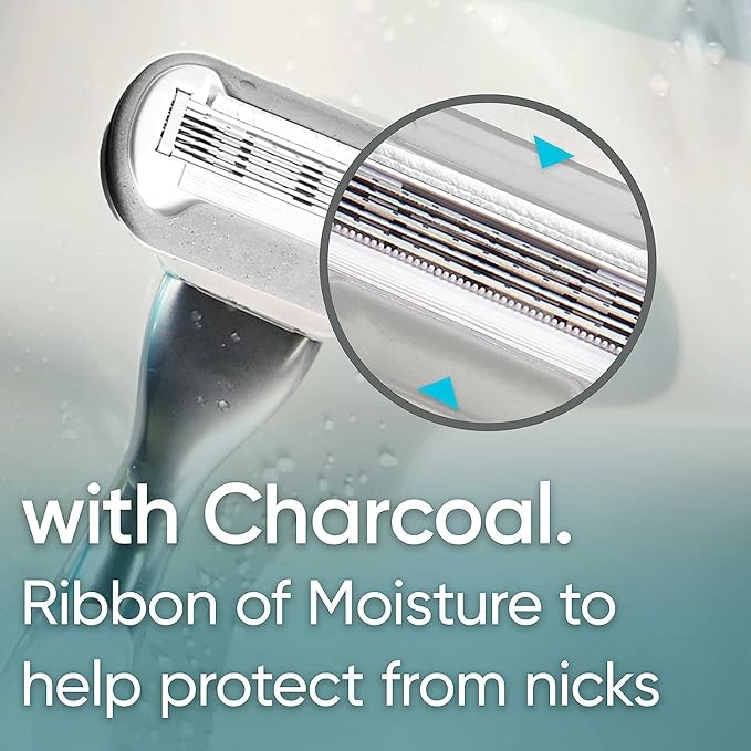 Gillette Venus Extra Smooth Charcoal Women's Razor Handle + 4 Blade Refills