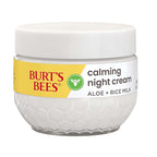 Burt's Bees Calming Night Cream, With Aloe and Rice Milk, Face Moisturizer For Sensitive Skin Infuses Skin With Moisture While You Sleep, 98.8 Percent Natural Origin, 1.8 oz. Tub