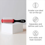 Diane Pro Mini Nylon Pin Styling Brush for Detangling, Separating, Shaping, and Defining Wet or Curly Hair, Heat-Resistant, Anti-Static, Black/Red