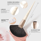 Docolor Makeup Brushes Set Professional 30Pcs Makeup Brushes Premium Synthetic Powder Kabuki Foundation Contour Blush Concealer Eye Shadow Blending Eyeliner Crease Eyebrow Make Up Brush Kit - Beige
