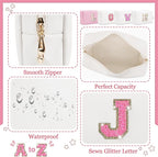 Initial letter patch makeup bag,