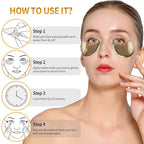 Black Truffle Gold Under Eye Patches - 60pcs Hyaluronic Acid Eye Masks for Moisturizing, Collagen Eye Gel Pads Removing Dark Circles,Wrinkles,Puffiness And Bags