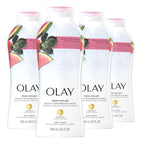 Olay Body Wash for Women, Fresh Radiance, Refreshing & Renewing, Made with Plant Based Cleansers, B3 Botanical Complex, For All Skin Types, Watermelon & Agave Scent, 22 fl oz (Pack of 4)