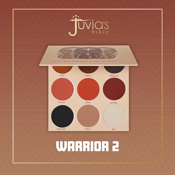 Juvia's Place Warrior 2 Eyeshadow Palette - Professional Eye Makeup, Pigmented Eyeshadow Palette, Makeup Palette for Eye Color & Shine, Pressed Eyeshadow Cosmetics