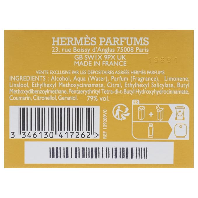 Hermes Un Jardin A Cythere for Unisex - 3.3 oz EDT Spray (Refillable)
