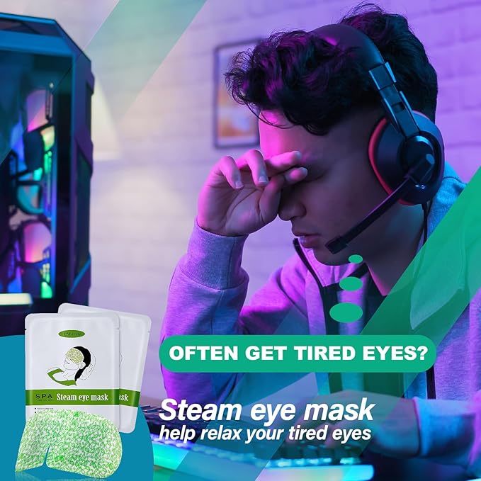 ProCIV Self-Heating Hot Eye Mask Soothing Headache, Dry Eyes, Heating Eye Mask for Stress Eye Fatigue Relief 4PCS