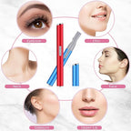 Chumia 2 Pcs Electric Eyebrow Trimmer Women Precision Face Razors Mini Shaver with Comb Christmas Women Gift Battery Operated Personal Epilator for Face Neck Fuzz Lips Leg(Red, Blue)