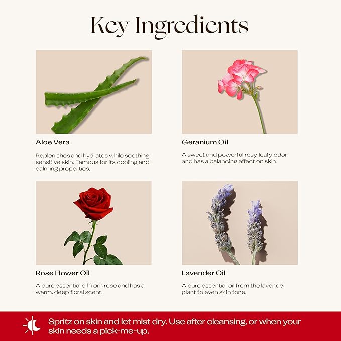 Trilogy Hydrating Mist Toner, Floral Hydration for All Skin Types, 3.38 fl oz