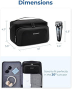 BAGSMART Toiletry Bag for Men, Wide Opening Travel Bag for Toiletries, Dopp Kit Water Resistant Shaving Hygiene Bag for Bathroom Shower, Toiletries Accessories,Travel Essentials (Navy Blue)