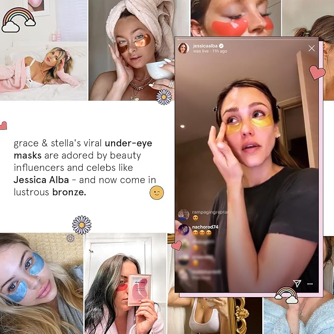 grace & stella Caffeine Under Eye Patches - Awakening Eye Patches for Puffy Eyes and Dark Circles - Under Eye Mask Patches with Niacinamide & Hyaluronic Acid - Vegan, Cruelty-Free (Bronze, 24 Pairs)