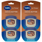 Vaseline Lip Therapy Cocoa Butter 4-Pack – Mini Lip Balms for Soft, Glowing Lips, 0.25 Oz Ea