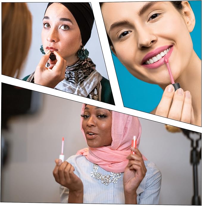 Bercoor 30 Pack Lip Gloss Tube, 10ml Empty Refillable Lip Balm Bottle Clear Plastic Lip Gloss Container with Rubber Stoppers for DIY Makeup, Personal Cosmetic, Black, Sliver and Pink