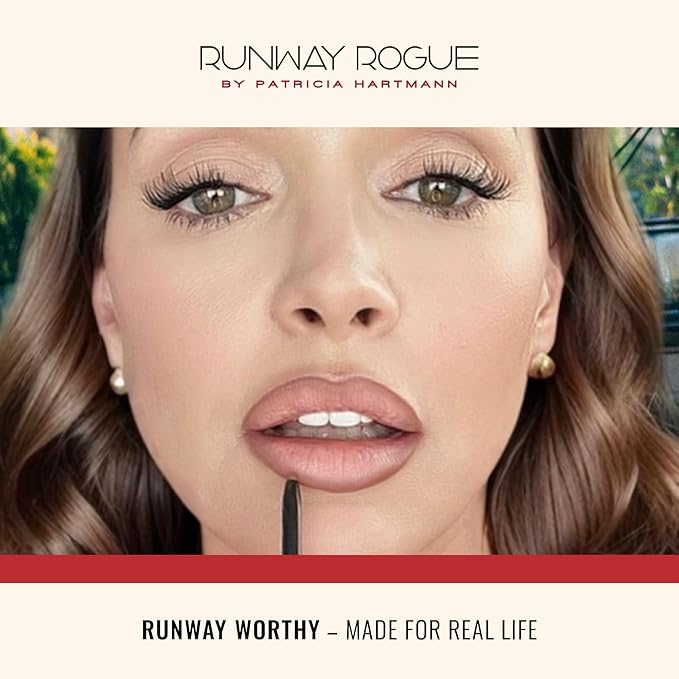 Runway Rogue Designer Liner Lip Pencil, Matte Soft Pink-Mauve Lip Liner Pencil and Lip Liner Sharpener, ‘A List’