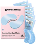 grace & stella Award Winning Under Eye Mask Reduce Dark Circles, Puffy Eyes, Undereye Bags, Wrinkles, Gel Under Eye Patches, Nurse Gifts, Vegan Cruelty-Free Self Care (6 Pairs, Blue)