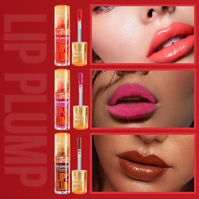 6 Colors Duck Lip Plumper Gloss,High Pigment Plumping Lip Gloss,Hydrating Lip Glow Oil, Lip Balm for women, Vegan Lip Makeup,Lip Stick Set for Women.Lip Care Oil Set.