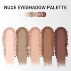 Erinde 5 Colors Matte Eyeshadow Palette Makeup, Natural Classic Nude Neutral Nude Brown Eye Shadow, Long Wearing Waterproof Everyday Eye Makeup for Brown Eyes, Off White Beige, Light to Dark Brown, 01