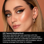 Sigma Beauty Professional E35 Tapered Blending Brush – Professional Eyeshadow Brush for Precision Eyeshadow Blending, Softens Dramatic Edges & Harsh Lines for a Well Blended Effect (1 Brush)