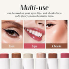 KIMUSE Face Sticks Trio, Cream Blush Stick & Highlighter Stick & Contour Stick for Sculpt the Cheeks, Long Lasting Cream Contour Stick Trio for Face Makeup, with Brush