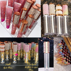 AMORIX 24 Pack Pearl Diamond Lip Gloss Tubes with Wand 5ml Empty Lip Gloss Containers Lipgloss Bottles with Stoppers + 2pcs Syringes for DIY Lip Gloss Balm