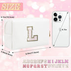 Initial letter patch makeup bag,